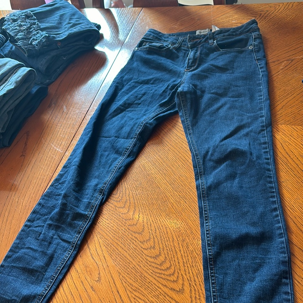 Rvca dark blue skinny jeans